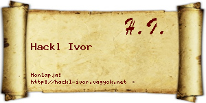 Hackl Ivor névjegykártya